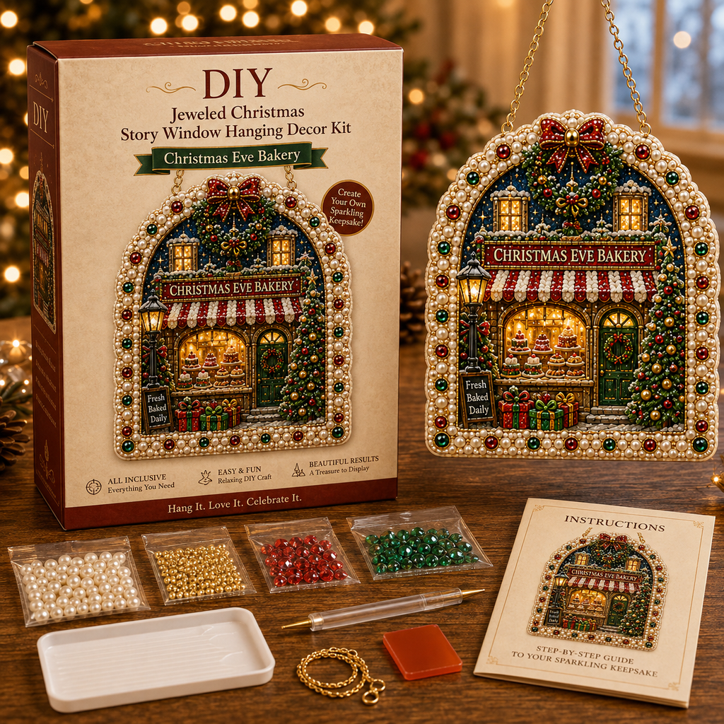 DIY Jeweled Christmas Story Window Hanging Ornament Kit