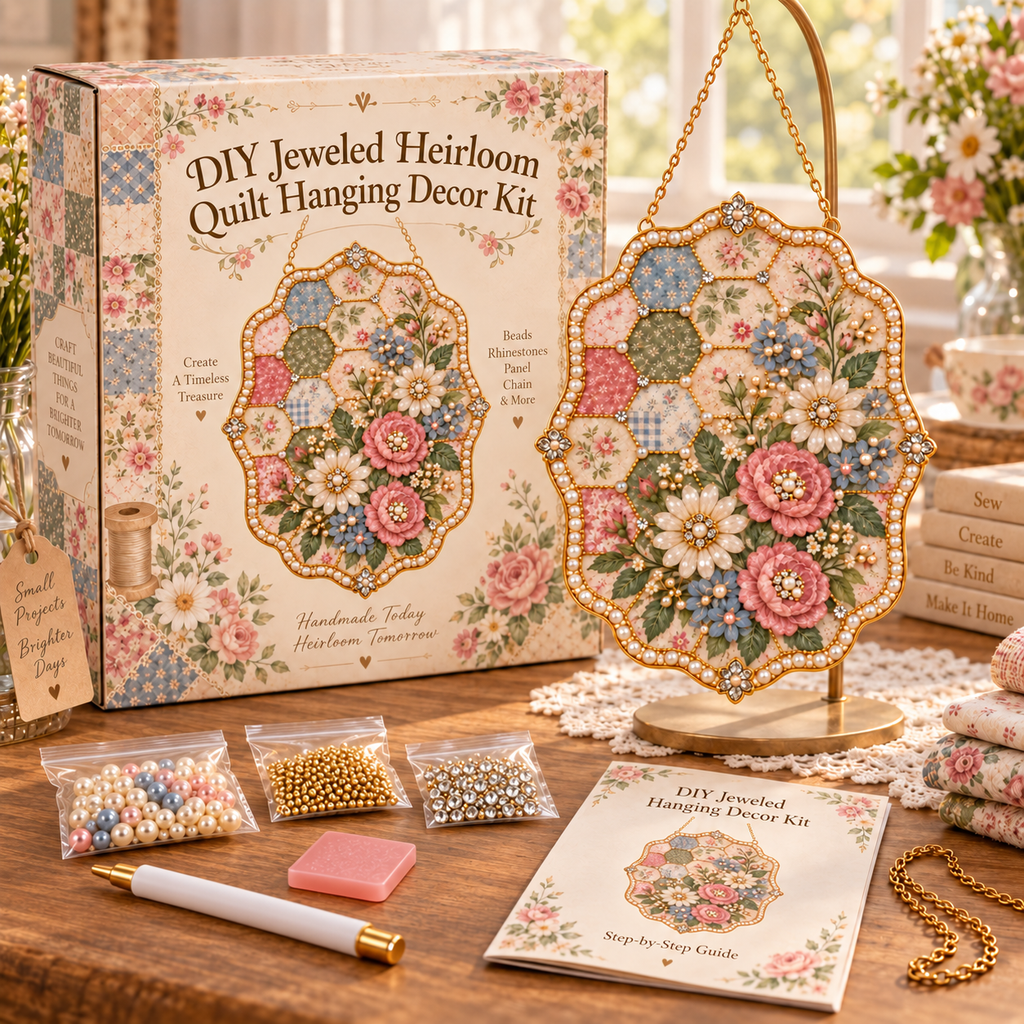 DIY Jeweled Heirloom Quilt Hanging Decor Kit