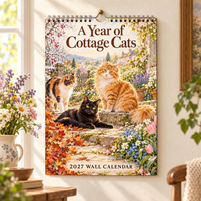 2027 Cottage Cats Wall Calendar