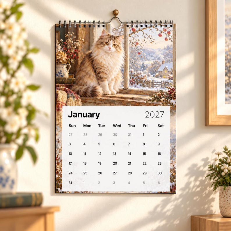 2027 Cottage Cats Wall Calendar