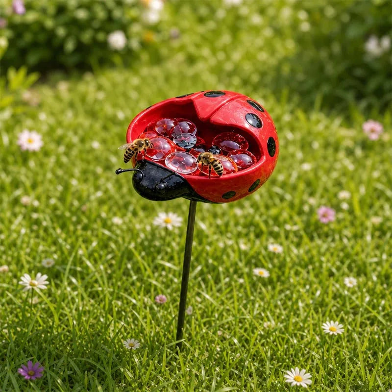 Help Pollinators Thrive! | Frog. Snail & Ladybug Water Bowl Decor