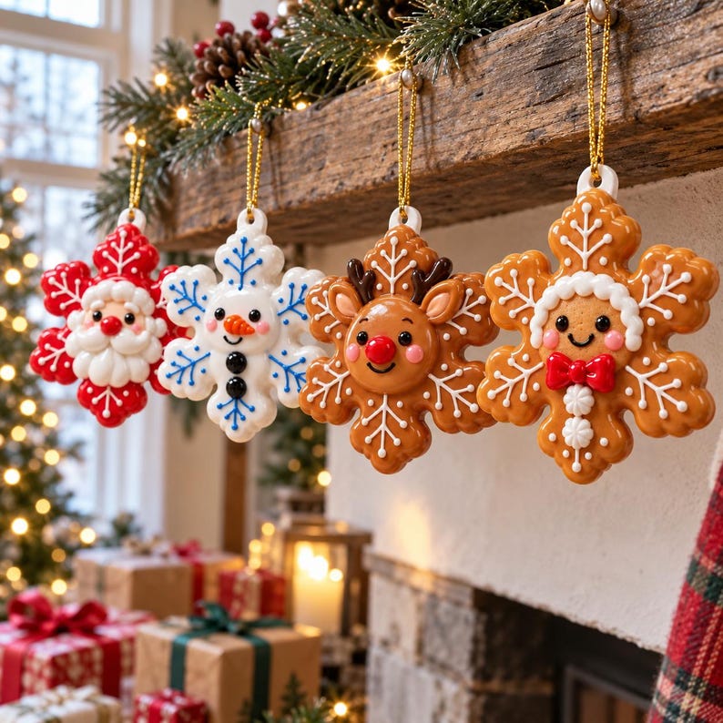 Christmas Snowflake Ornaments – Sweet Holiday Characters