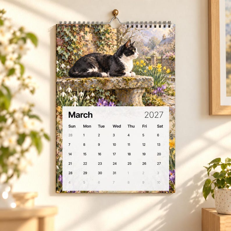 2027 Cottage Cats Wall Calendar