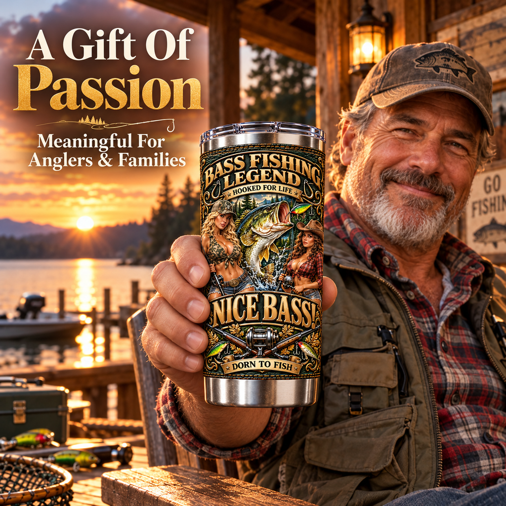 Bass Fishing Legend “Nice Bass!” Insulated Travel Tumbler