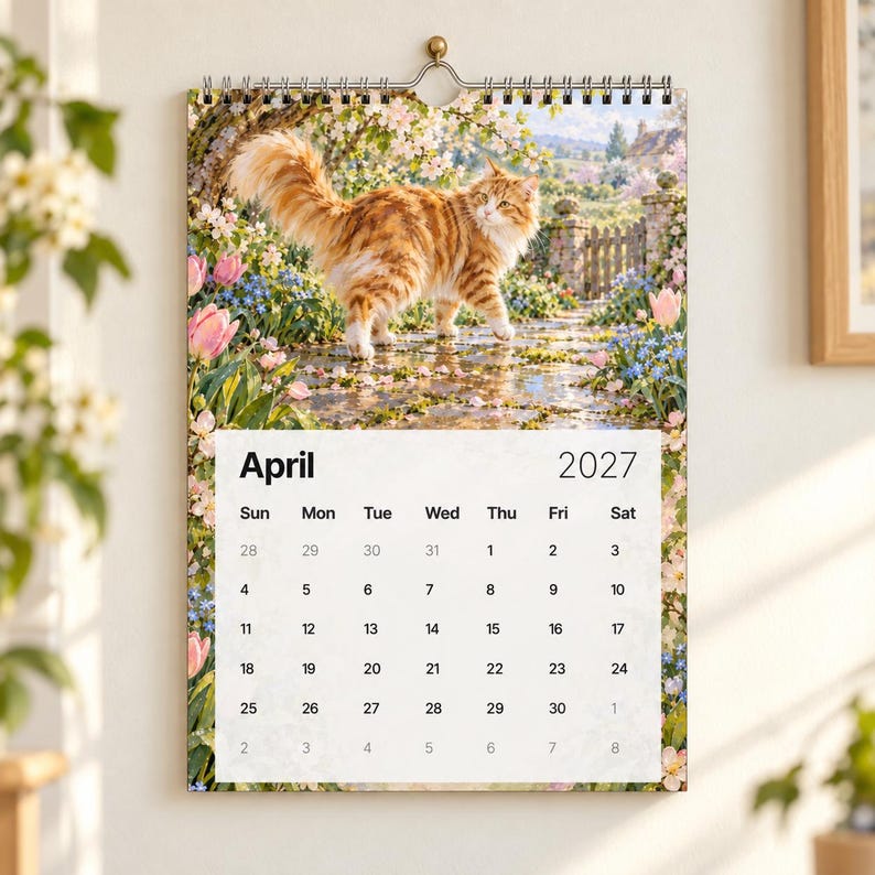 2027 Cottage Cats Wall Calendar