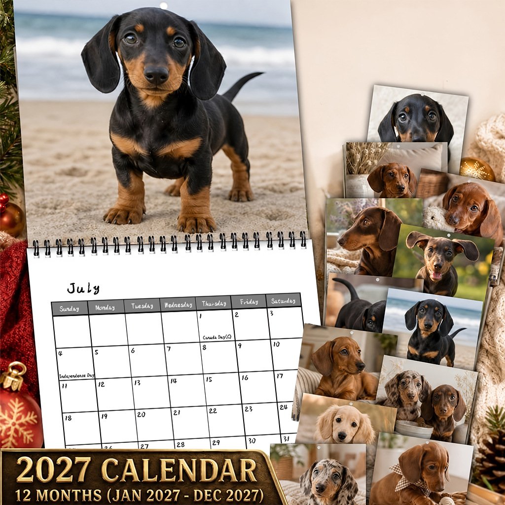 Spotted Dachshund Calendar 2027