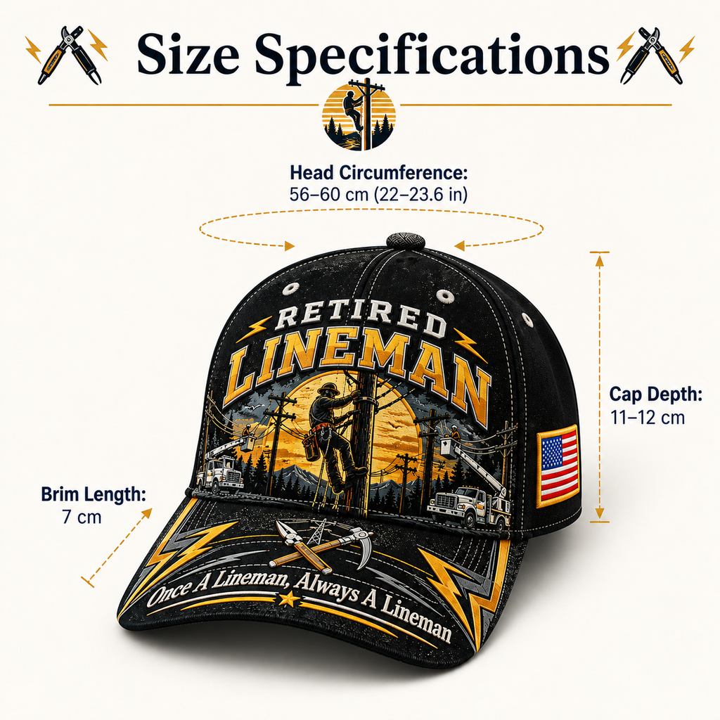Retired Lineman Baseball Cap