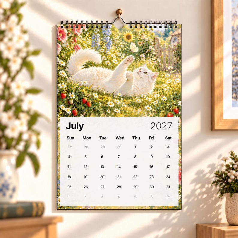 2027 Cottage Cats Wall Calendar