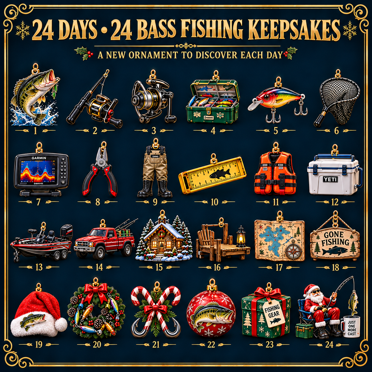 Bass Fishing Legend Christmas Advent Calendar