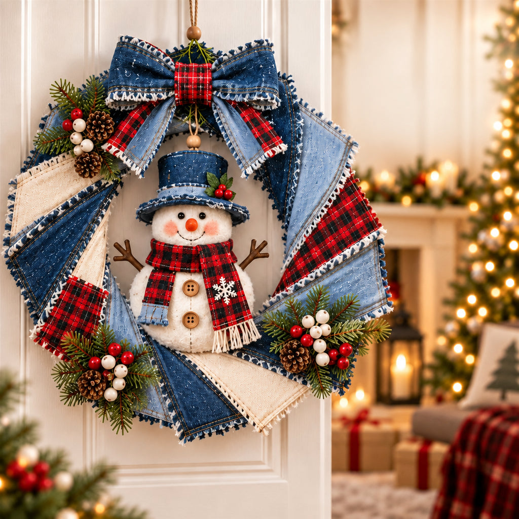 Denim Christmas Wreath DIY Sewing Kit