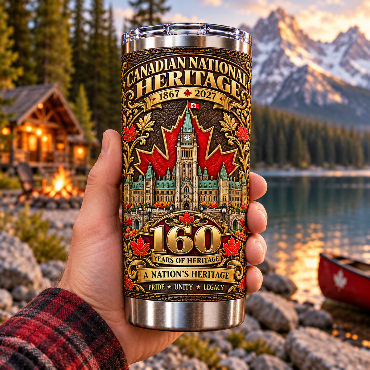 Canada 160th Anniversary National Heritage Insulated Travel Tumbler