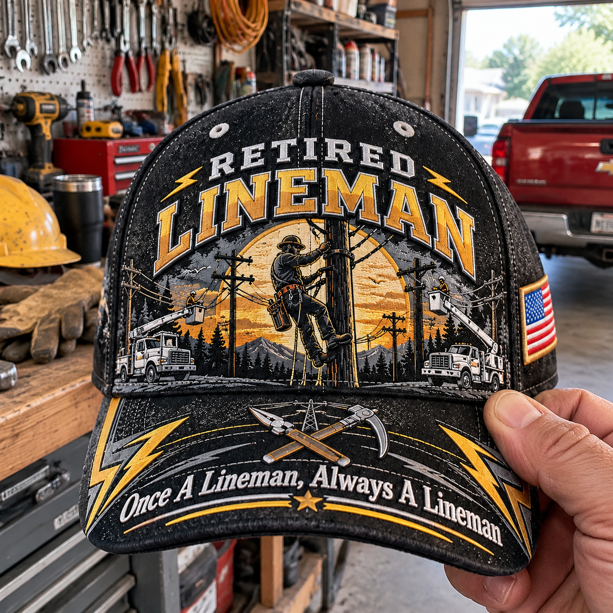 Retired Lineman Baseball Cap