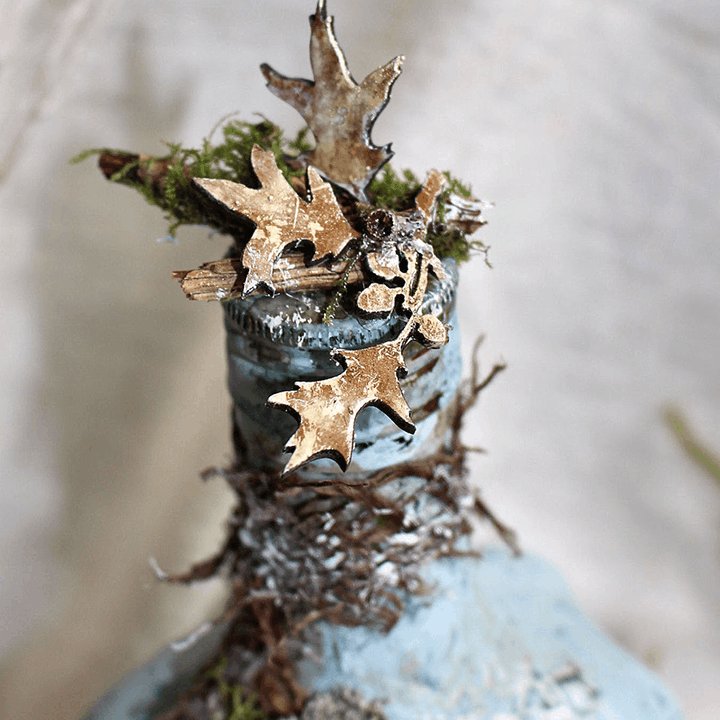 Sikunuo | Altered Art Bottle - Mystical forest stories
