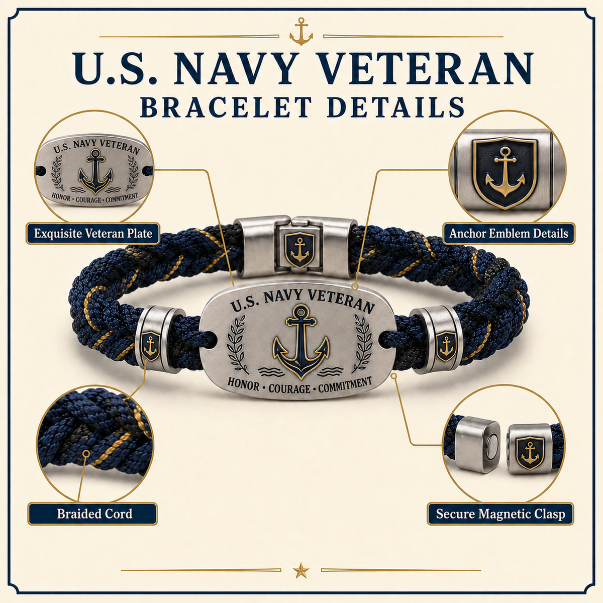 U.S. Navy Veteran Bracelet
