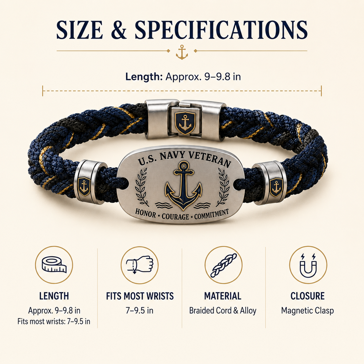 U.S. Navy Veteran Bracelet