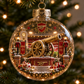 Victory Through Harmony Light-Up Football Christmas Globe Ornament