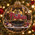 Phillies Light-Up Baseball Heritage Christmas Ornament