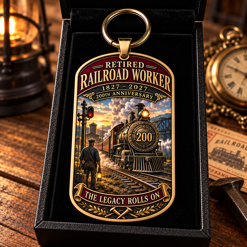 Retired Railroad Worker 200th Anniversary Commemorative Keychain