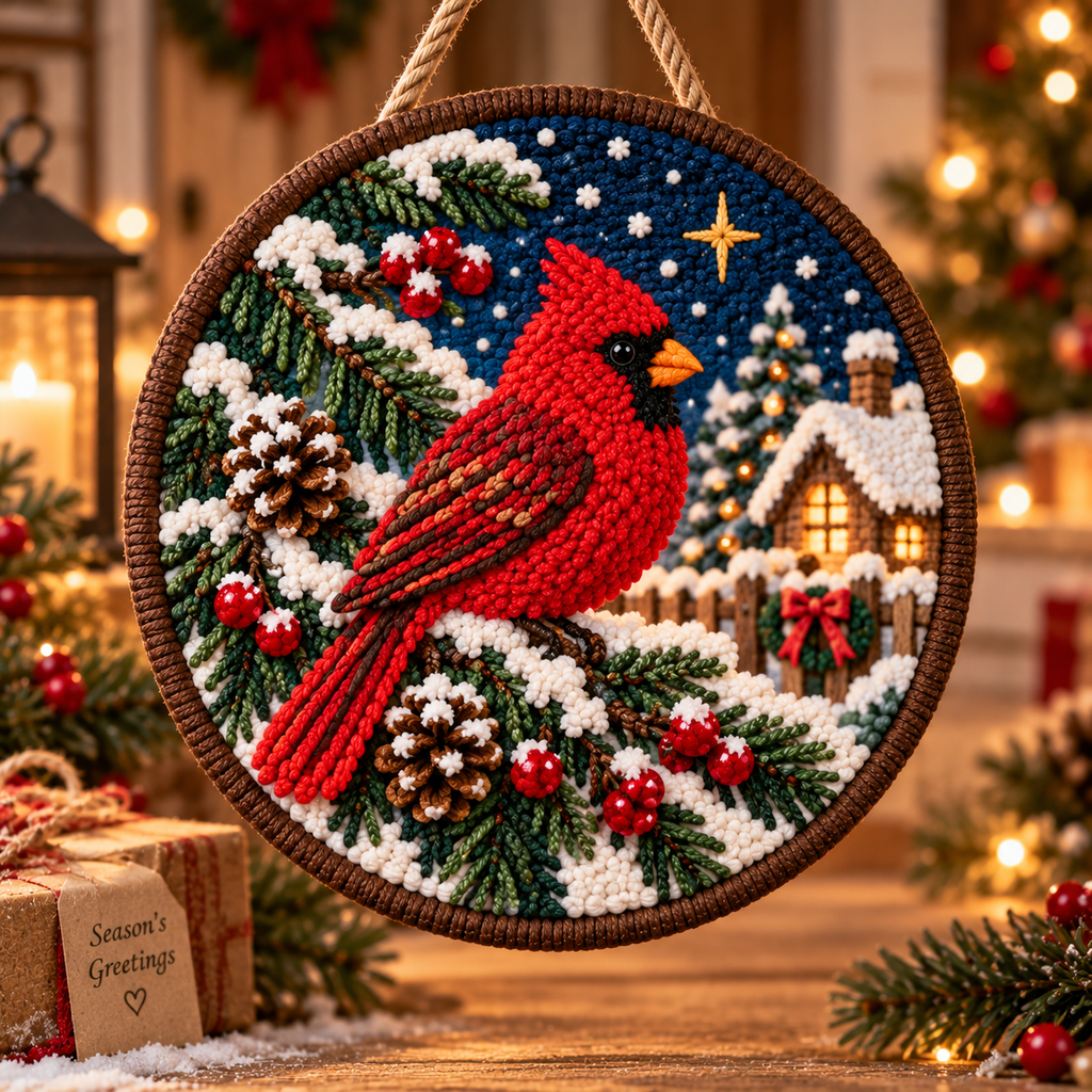 DIY Punch Needle Winter Woodland Hanging Decor Kit