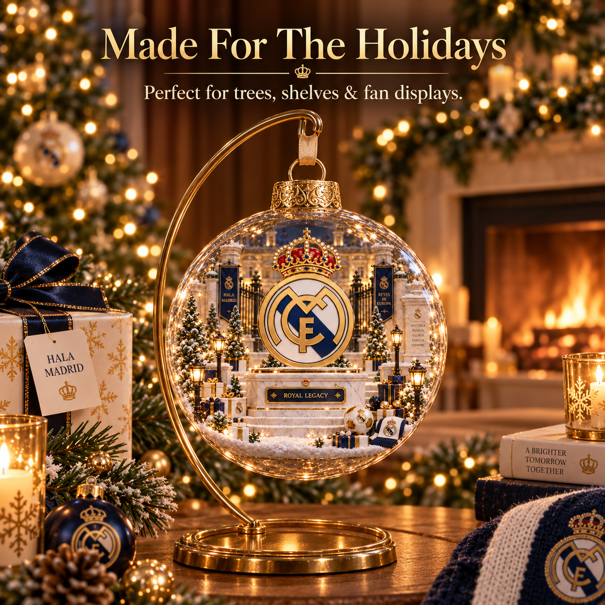 Hala Madrid — Light-Up Football Ornament