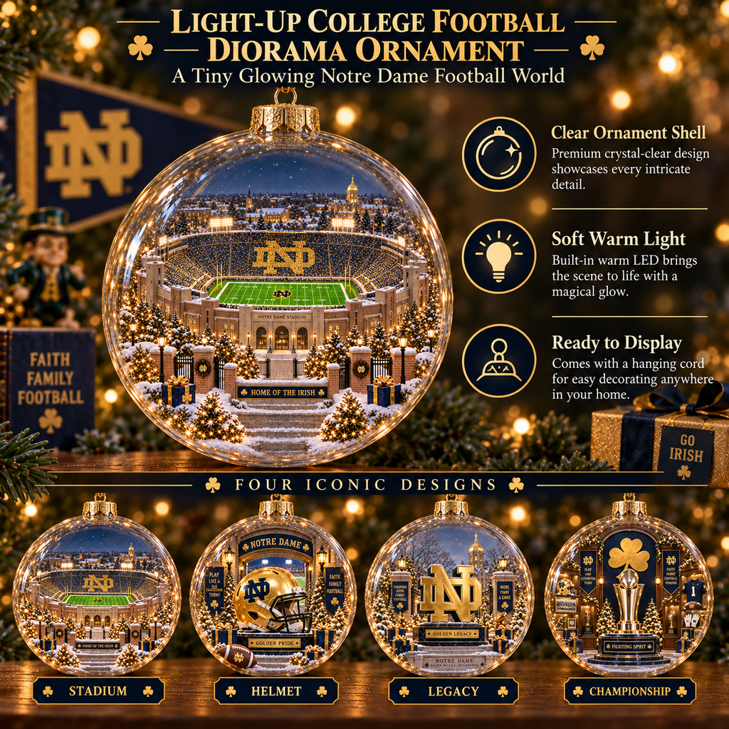 Play Like a Champion Today — Light-Up College Football Ornament