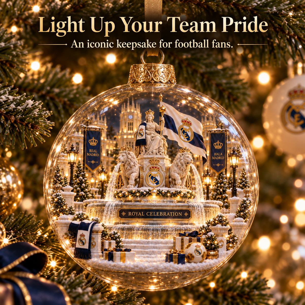 Hala Madrid — Light-Up Football Ornament