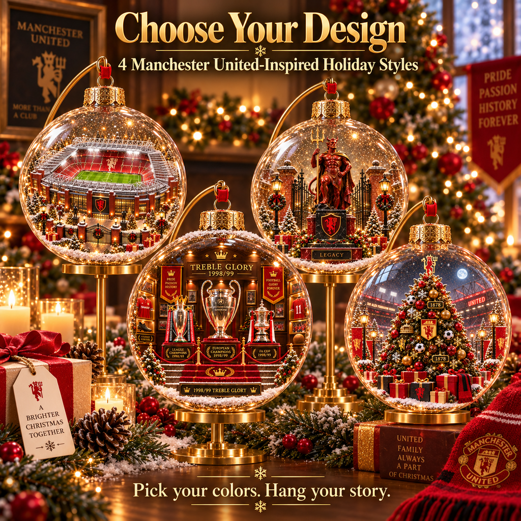 United in Red — Light-Up Football Heritage Ornament