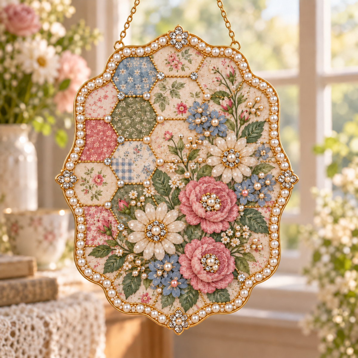 DIY Jeweled Heirloom Quilt Hanging Decor Kit