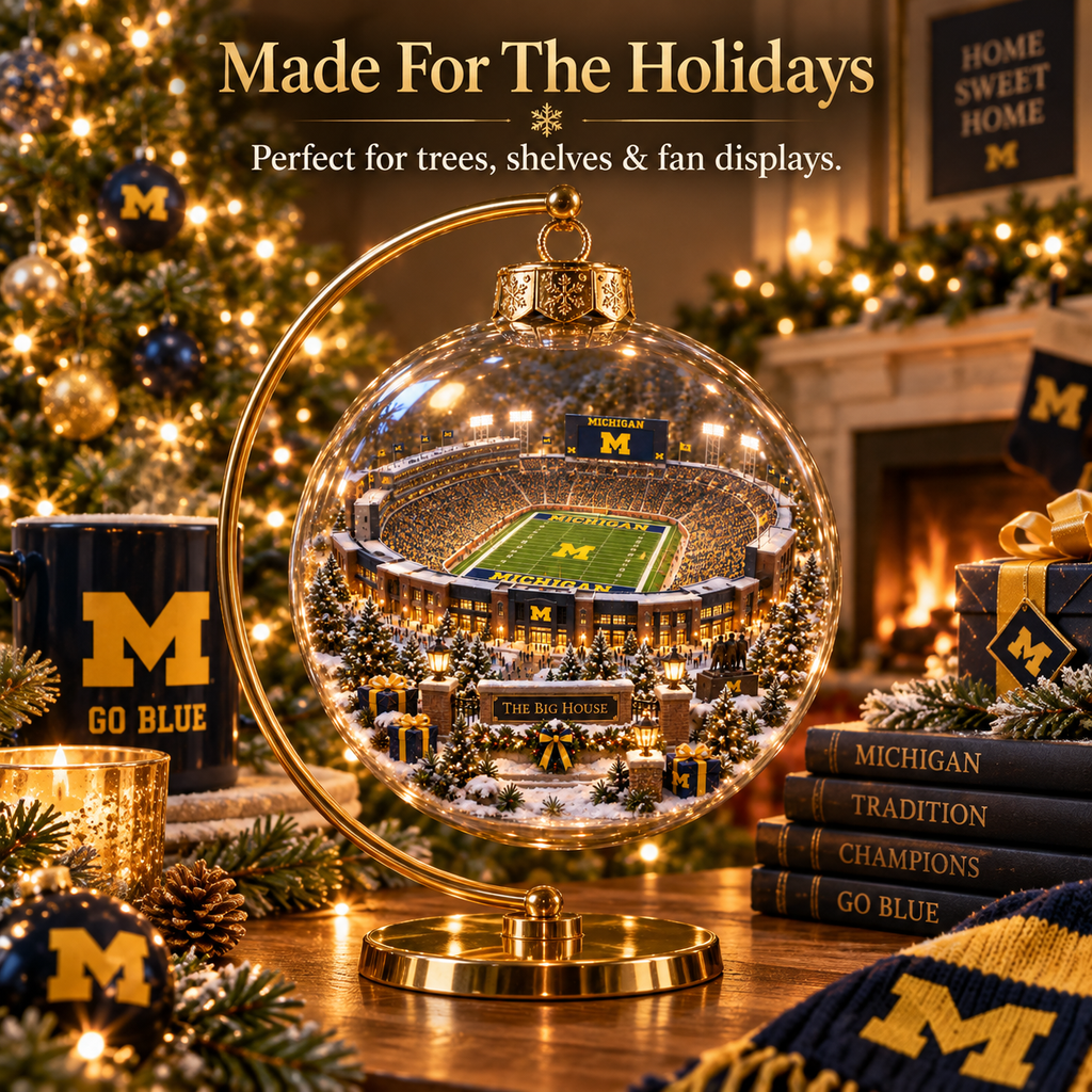 Go Blue – Light-Up College Football Heritage Christmas Ornament