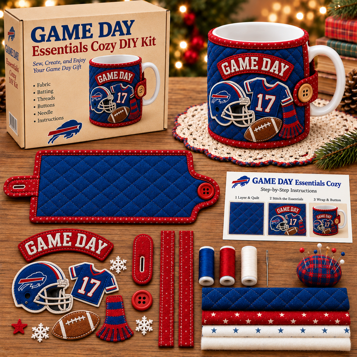 GO BILLS — Quilted Mug Cozy Sewing Kit