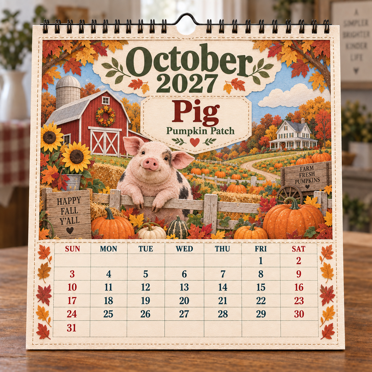 2027 Farm Animals & Country Life Wall Calendar
