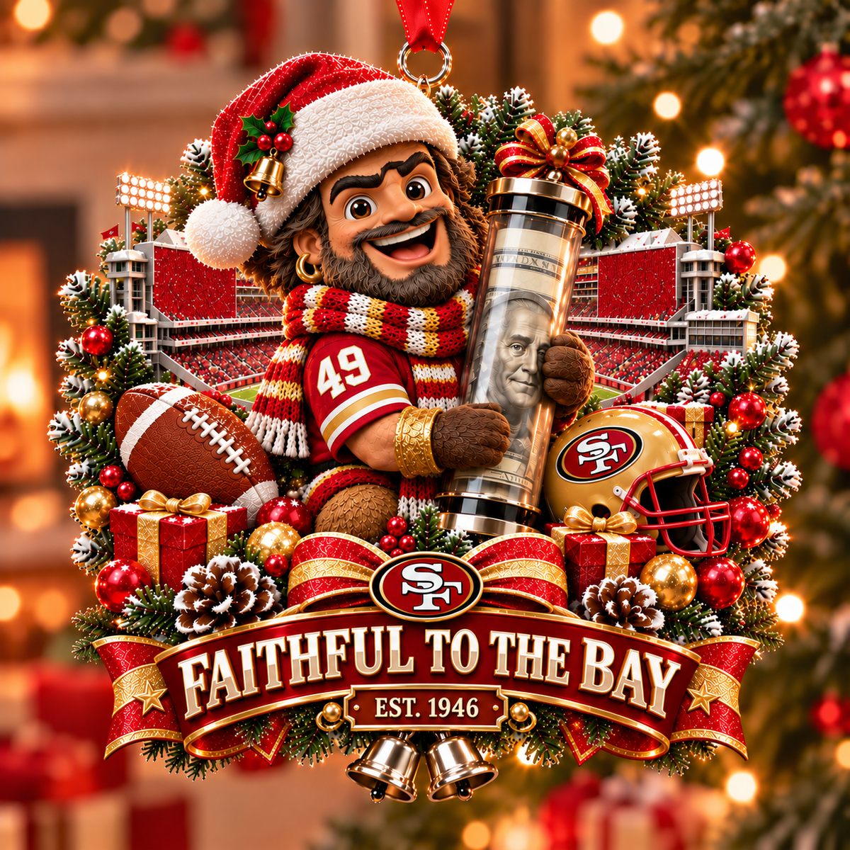 Football Team Money Surprise Ornament