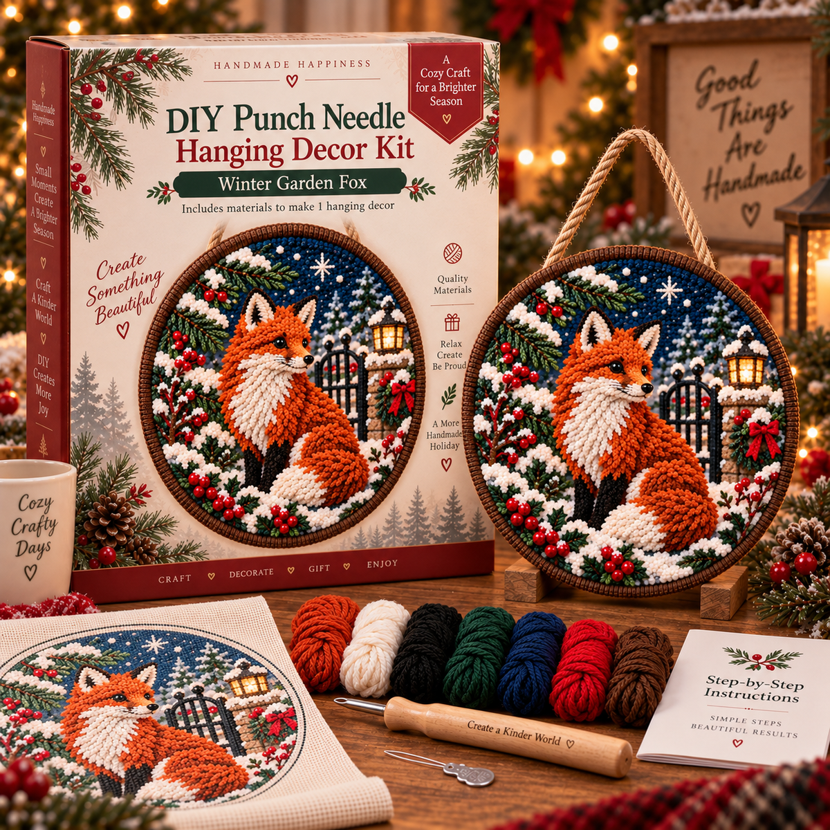 DIY Punch Needle Winter Woodland Hanging Decor Kit