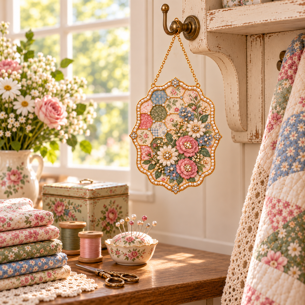DIY Jeweled Heirloom Quilt Hanging Decor Kit