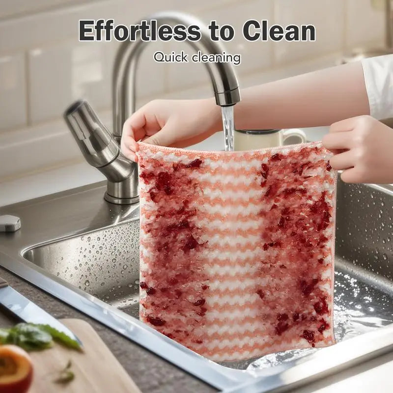 Sikunuo | 10 pieces reusable microfiber cleaning cloth for kitchen and surfaces