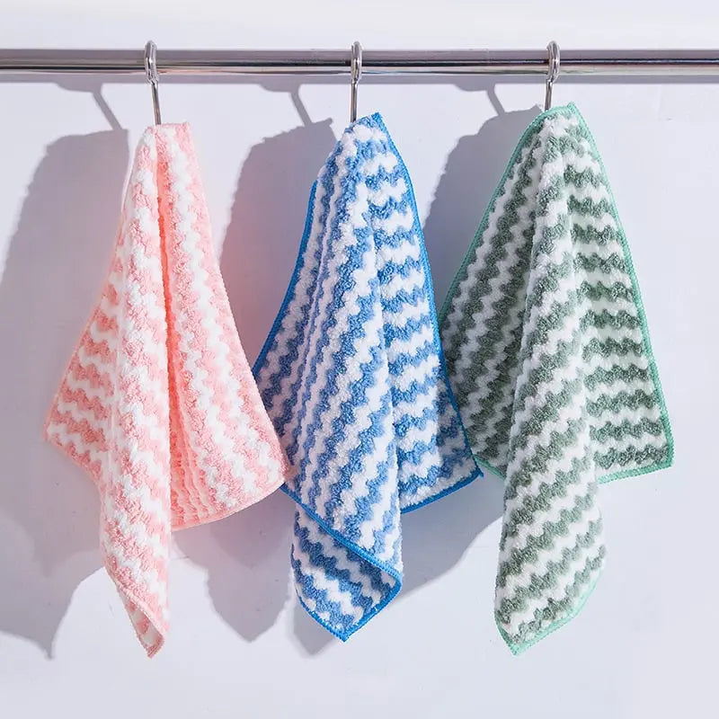 Sikunuo | 10 pieces reusable microfiber cleaning cloth for kitchen and surfaces