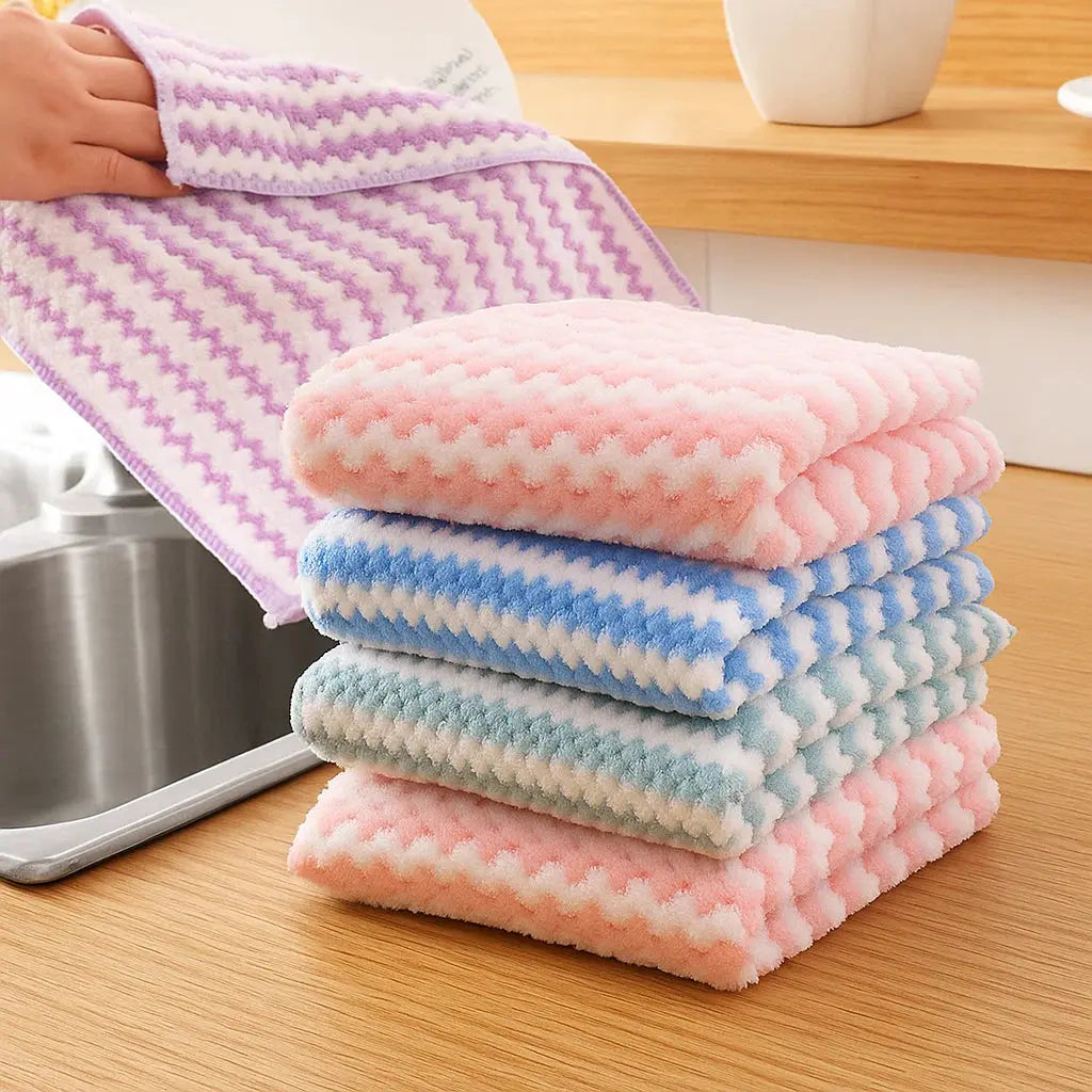 Sikunuo | 10 pieces reusable microfiber cleaning cloth for kitchen and surfaces