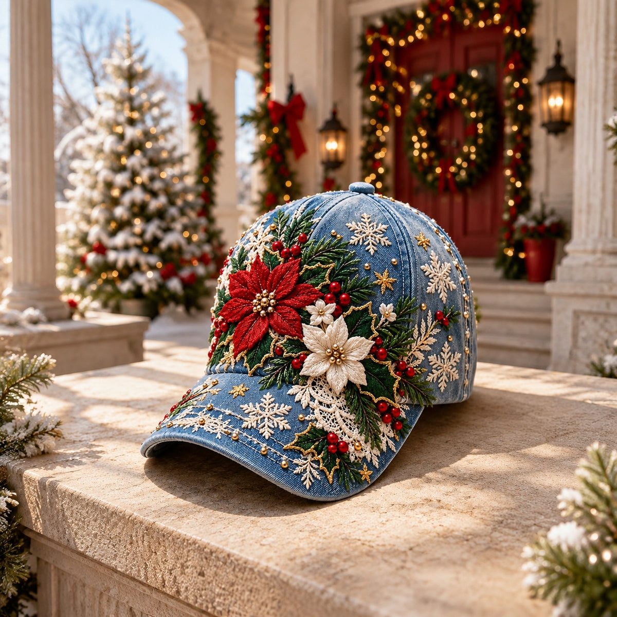 Christmas Art Vintage Casual Baseball Cap