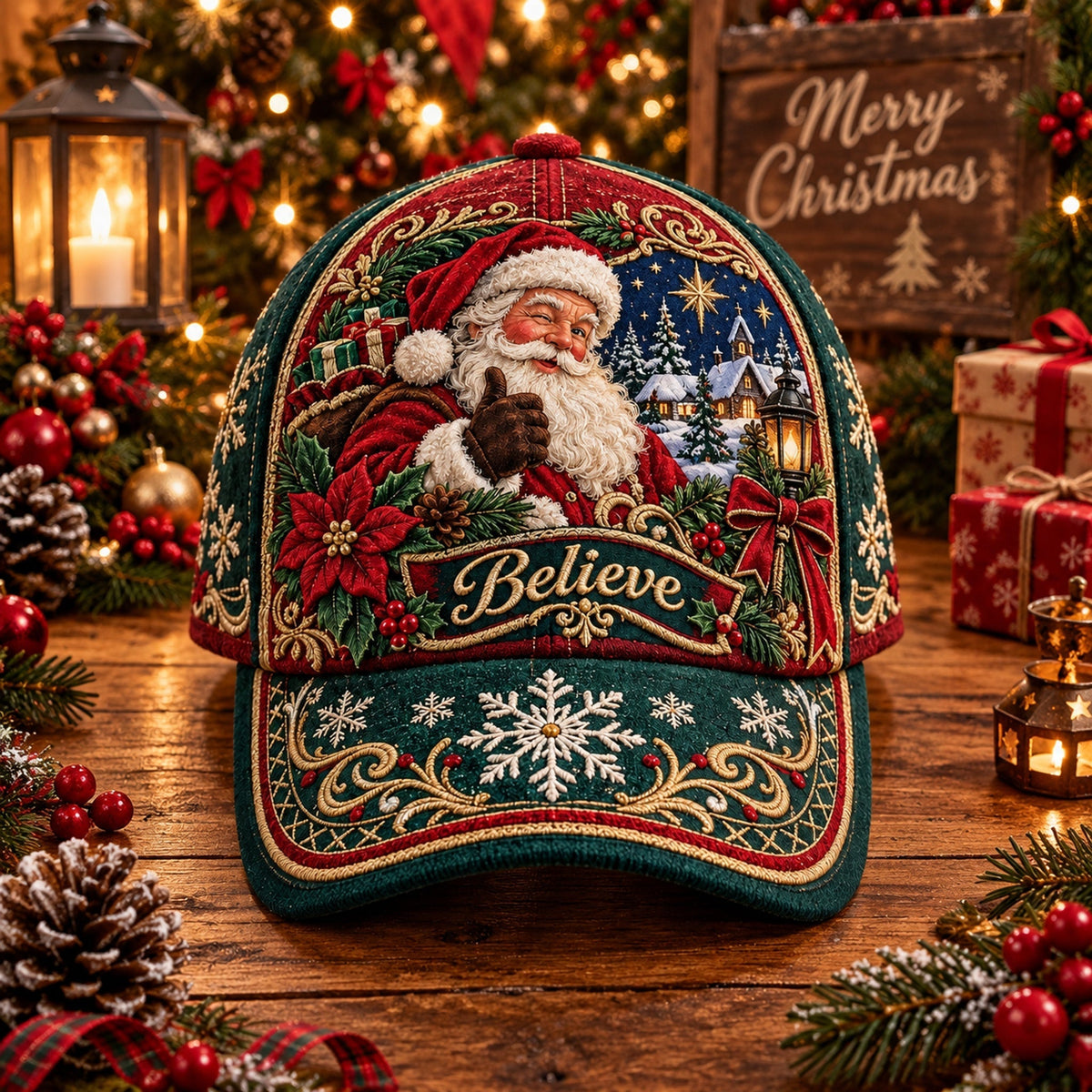 Christmas Art Vintage Casual Baseball Cap