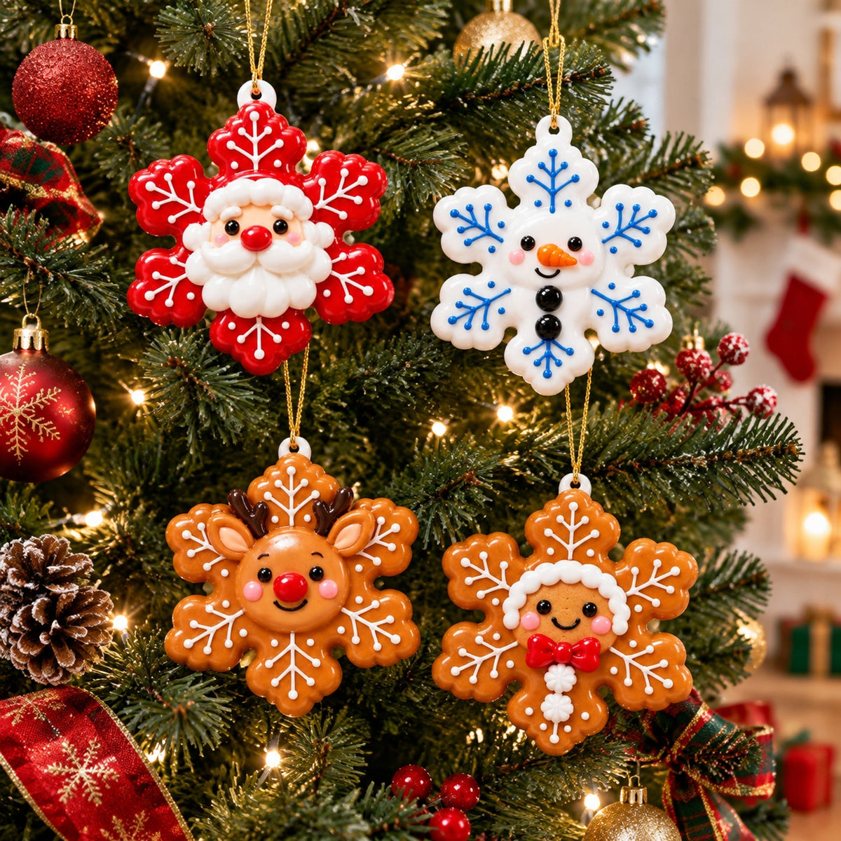 Christmas Snowflake Ornaments – Sweet Holiday Characters