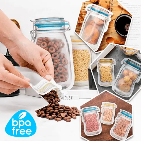 Sikunuo | 10+10 | Reusable Ziplock bags in jar design