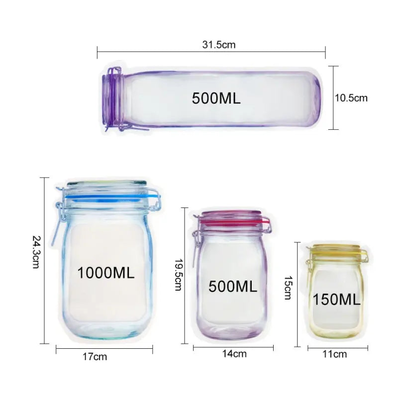 Sikunuo | 10+10 | Reusable Ziplock bags in jar design