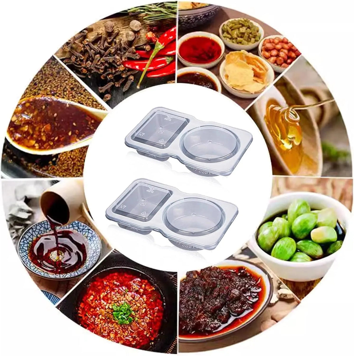 Sikunuo | 10-piece set reusable snack containers (130 ml) – With double chamber & leak pRedection