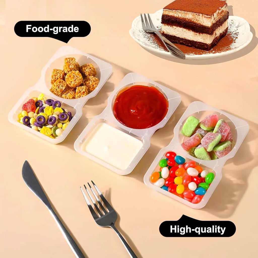 Sikunuo | 10-piece set reusable snack containers (130 ml) – With double chamber & leak pRedection