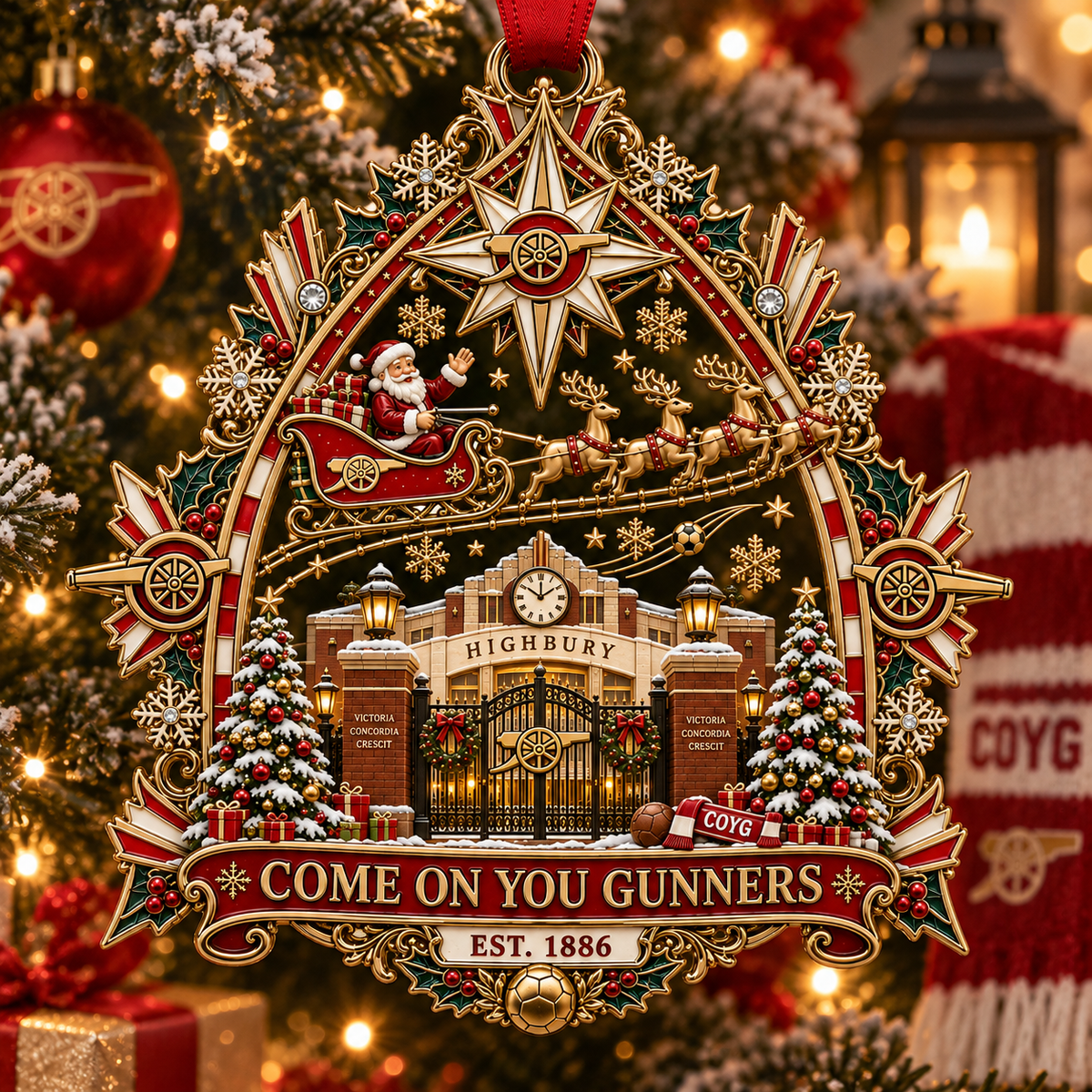 COME ON YOU GUNNERS Christmas Ornament