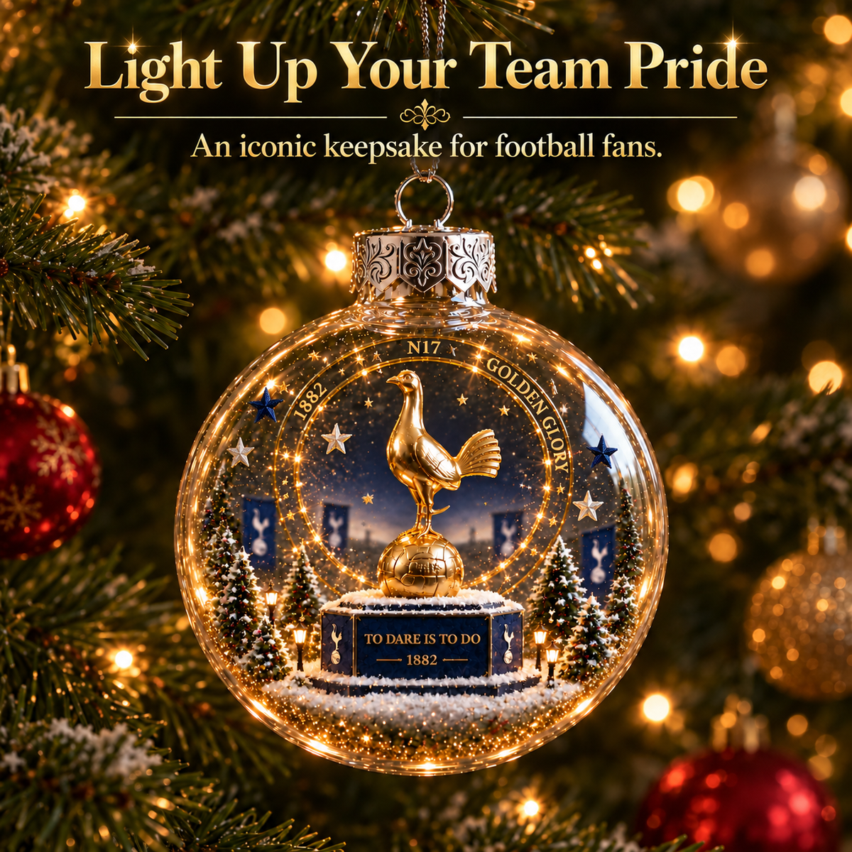To Dare Is To Do Light-Up Football Christmas Globe Ornament