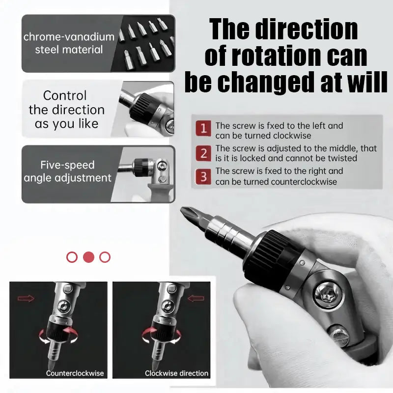 Sikunuo | 11-in-1 Ratchet Screwdriver for Hard-to-Reach Places