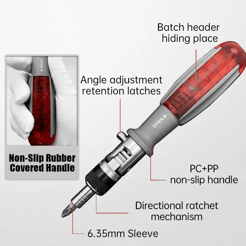 Sikunuo | 11-in-1 Ratchet Screwdriver for Hard-to-Reach Places