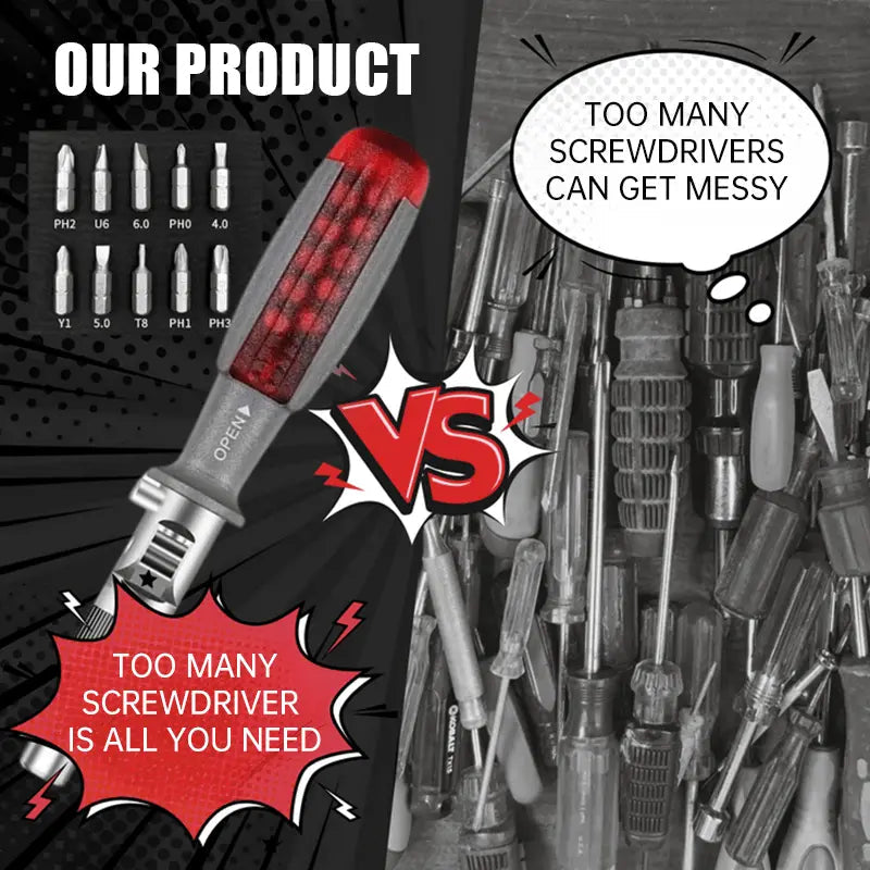Sikunuo | 11-in-1 Ratchet Screwdriver for Hard-to-Reach Places