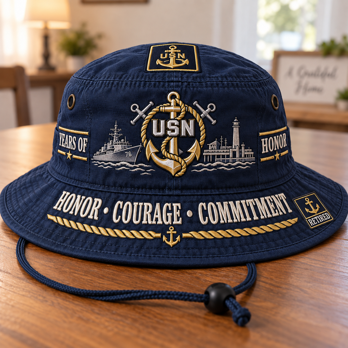 Honor Courage Commitment Retired Navy Boonie Hat